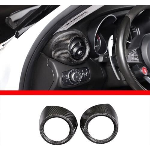For Alfa Romeo Giulia 2017 2018 2019 2020 Real Carbon Fiber Car Accessories Front Side Air Conditioning Cover Frame Decoration