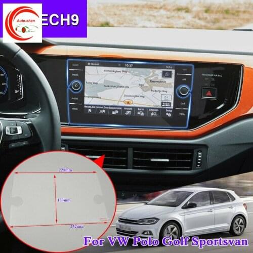 Car GPS Navigation Screen HD Glass Protective Film For VW Polo Golf Sportsvan Interior Sticker Accessories
