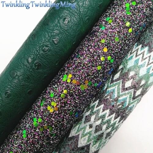 Mixed Colors Glitter Fabirc,Faux Leather Fabric, Ostrich Synthetic Leather Fabric Sheets For Bow A4 21x29CM Twinkling Ming XM657