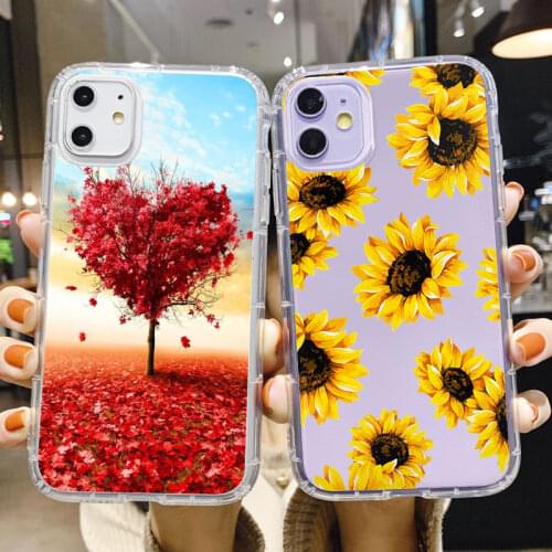 PUNQZY Autumn Cute Vintage Floral Fall Patterned Phone Case for iPhone 11 pro max SE 5S 6 6S 7 8 Plus X XR XS MAX Soft TPU Cover
