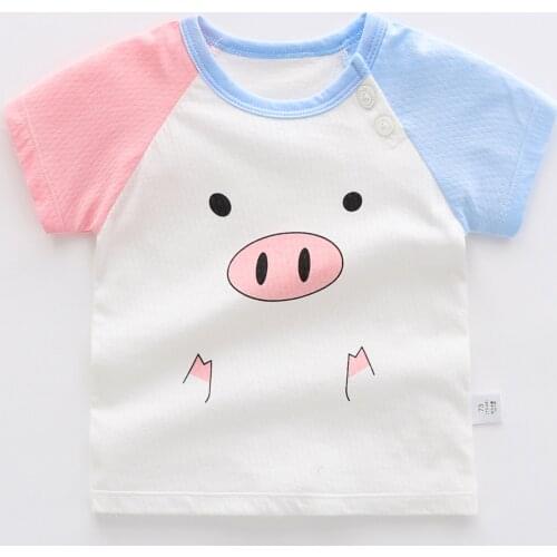 Baby T-shirts Kids Boys Girls Short Sleeve Tops Spring Autumn Children Baby Girls Cotton Flower Casual Clothing Tees