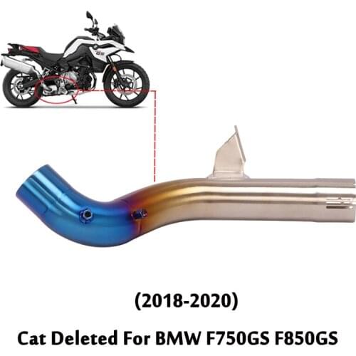 For BMW F750GS F850GS 2018 2019 2020 Exhaust Catalyst Delete Pipe System Middle Link Connect Tube Slip On Modified Motorcycle
