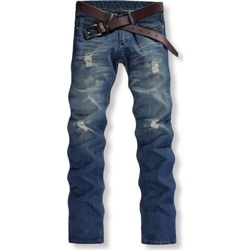 New Brand 2019 Men Whitening Blooms Warm Nudes Worn Hole Jeans Men Jasper Carmen Causal Fitness Mild Long Jean 47