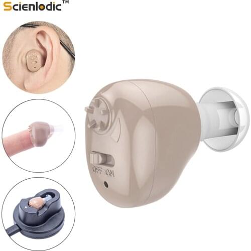 ITE Ear Hearing Aid Rechargeable Hearing Device Hearing Aids for The Elderly Audifonos Sound Adjustable Hearing Amplifier