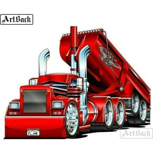 New fashion diy diamond painting red truck full square round drill 3d diamond mosaic crafts 3d home decoration painting