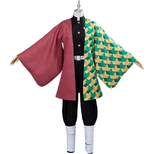Demon Slayer: Kimetsu no Yaiba Tomioka Giyuu Cosplay Costume Cape Kimono Dress Adult Men Boy Halloween Carnival Costume Kimono