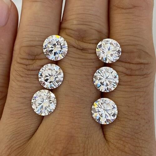 Mosangnai GRA Cerfited Moissanite Diamond Round 2.0 Carat 8MM VVS1 D Super White For Engagament Ring Making