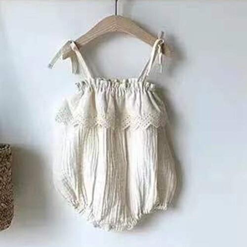 Summer Cute Kids Baby Girl Pure Color Braces Rompers Newborn Infant Baby Girl Rompers Baby Girl Clothes Rompers