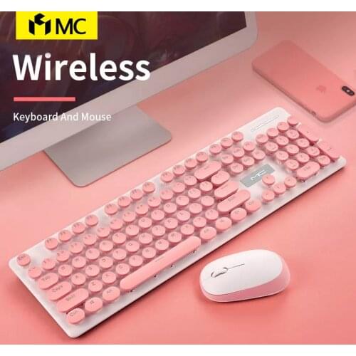 MC N520 2.4G Wireless Silent Keyboard And Mouse Round keycap Keyboard Mouse Two-Piece Suit For Macbook Pro PC