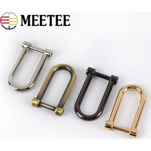 Meetee 4/10pcs ID10mm Metal D Ring Buckle Bag Removable Screw Ring Starp Hang Hool Clasp DIY Luggage Hardware Accessories BF703