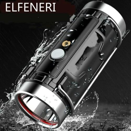 Super Bright Flashlight Double-sided Yellow Light and White Light Rechargeable Outdoor Fishing Camping Long-range Xenon Lamp