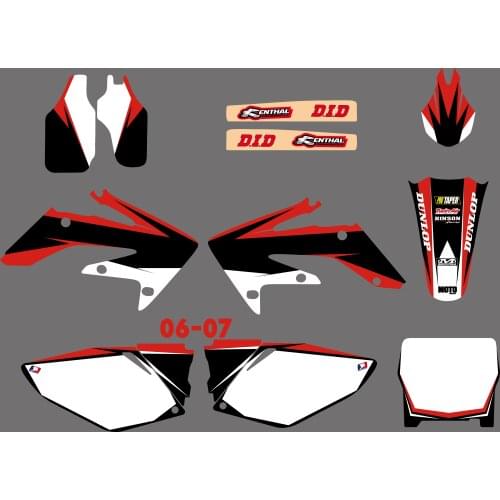 NICECNC Motorcycle Team Graphic Background Decal And Sticker Kit For Honda CRF250R CRF250 CRF 250R 250 CRF 250 R 2006 2007