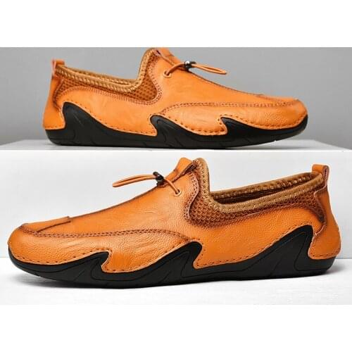 New Summer Loafer Shoes Men Genuine Leather Slip-on Moccasins Handmade Man Casual Shoes Drive Walk Luxury Leisure