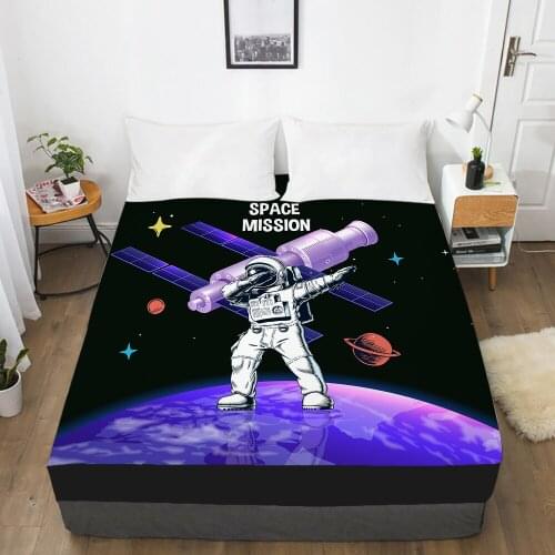 Cartoon Childrens Elastic fitted sheet bed sheet With An Elastic Band Mattress Cover Bed cover for kids baby Space mission