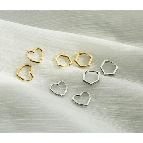 HECHENG,Heart Geometric Hoop Earrings For Women,Trendy Gold Color U Shape Round Circle Earrings,Statement Jewelry