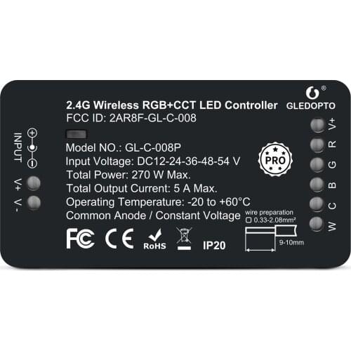 ZigBee RGBCCT LED Controller DC12-54V ZigBee 3.0 2.4G Wifi RF Remote Control Work with ZigBee Hub Alexa Smartthings Smartphone