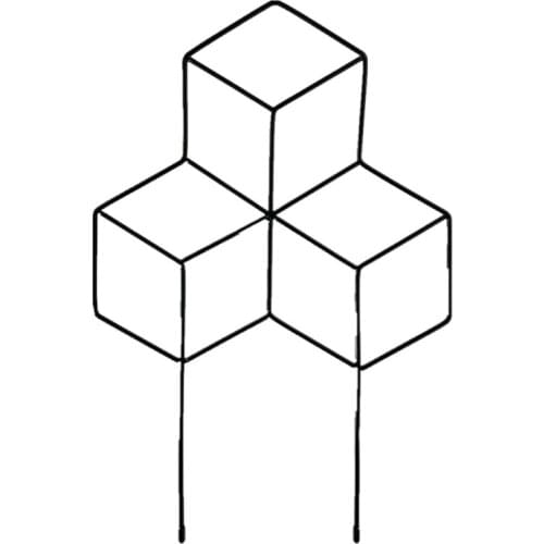 Three-Dimensional 3 Cube Shape Garden Plant Support Frame Wreath Climbing Plants Trellis Iron Shrub Holder Flower Support K0AB