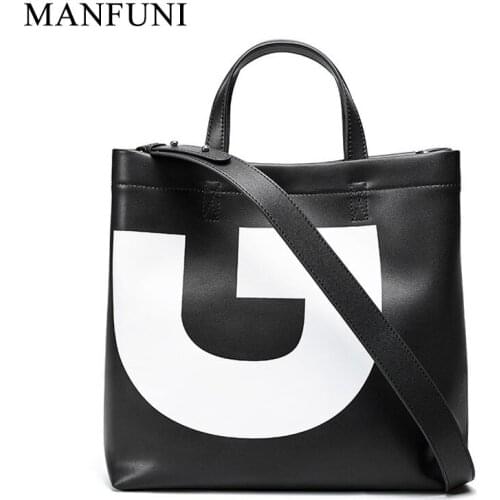 Large Capacity Women Shoulder Bags 100% Genuine Leather Handbag Red Black White Shopping Bag High Quality Casual Tote Purse