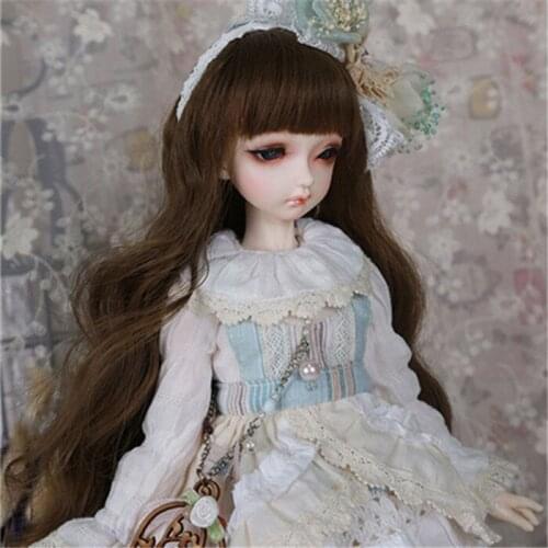 New bjd sd doll wig hair 1/3 1/4 1/6 1/8 bangs Long curls hair wave High temperature fiber for DD MSD YOSD BJD wigs Multicolor