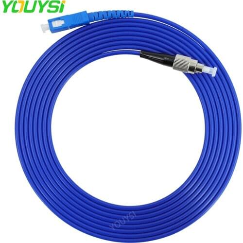 YOUYSI SC-FC UPC Armored Fiber Optical Cable Patch Cord Simplex SM FTTH Fiber Optic Jumper Cable 3m/5m/10m/15m/20m/30m