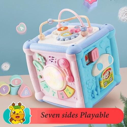 0-3-year-old infant early education polyhedron multi-functional violinist beat drum wisdom cube puzzle toy