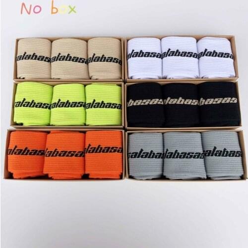 1 piece=3 pairs Fashion mens cotton socks ladies streetwear Kanye West Ins Crew socks hip hop Calabasas socks skateboard socks