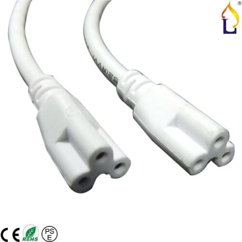 100pcs/lot 3 pin 1.5m/3m two head connector cable accessories electrical plug adapter socket LED lighting fitting