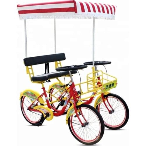 Hot Selling 2 Person Surrey Bicycle Sightseeing Tandem Bike Tourist And Recreational Vehicles