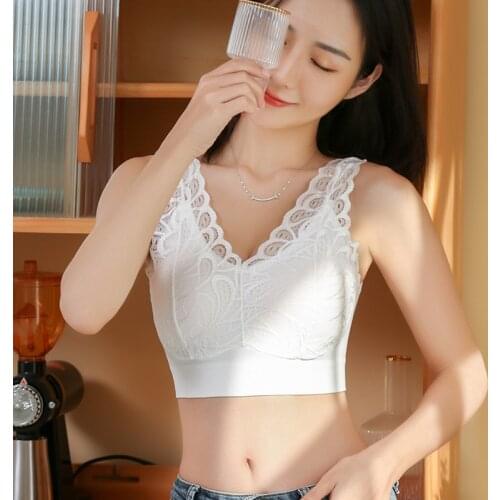 2021 new ladies underwear phoenix lace V-neck wrap chest tube top sexy big U beauty back bottoming vest women