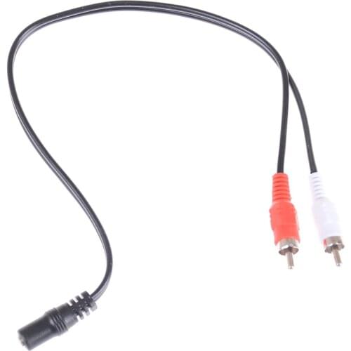 3.5mm Audio Y Cable Computer Speaker Cable Stereo Female Plug To 2 Male RCA Jack Adapter