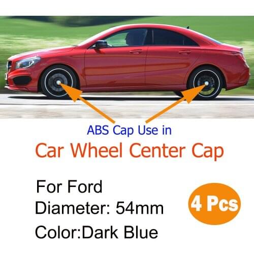 4 Pcs 54mm Car Wheel Center Caps Rim Hub Covers Emblem Logo Badge For Ford Fiesta Focus Fusion Mondeo Decorative Sticker Blue