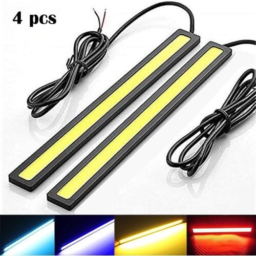 4 pcs New 17cm LED COB Daytime Running Light Waterproof DC12V Car Light Source Parking Fog Bar Lamp strip