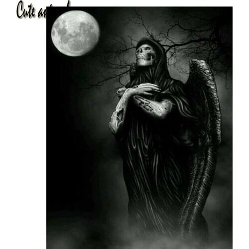 5D Diamond Painting Diablo Angel Skeleton Grim Reaper Diy Diamond Embroidery Mosaic Halloween Gift Cross Stitch Kit Home Decor