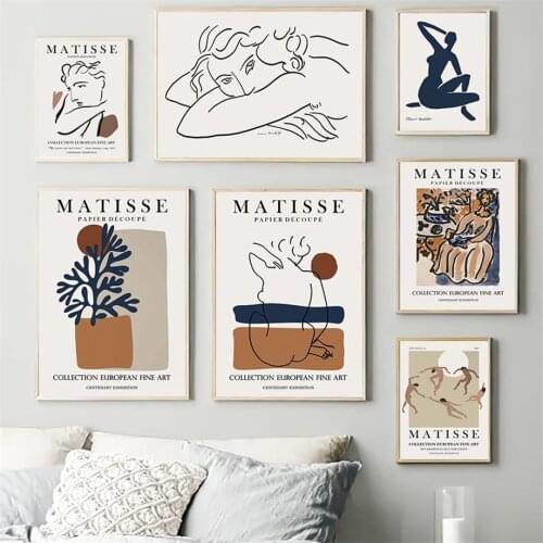 Abstract Matisse Woman Face Pigeon Coral Nordic Posters And Prints Wall Art Canvas Painting Wall Pictures For Living Room Decor