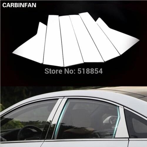 ACCESSORIES FIT FOR HYUNDAI SONATA LF 2015 2016 CHROME WINDOW PILLAR POST COVER TRIM MOLDING GARNISH 6PCS/SET