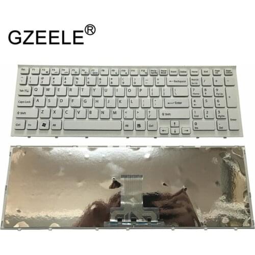 GZEELE New English US white laptop Keyboard for Sony vaio VPCEB36FG VPCEB4J1R VPC-EB1E9R VPC-EB VPCEB VPC EB pcg-71211v frame