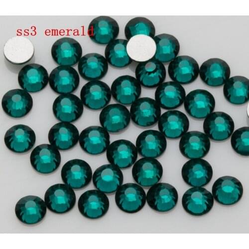 Free Shipping 1440pcs/Lot ss3 (1.3-1.5mm) Emerald Flat Back Nail Art Non Hot Fix Glue on Rhinestones