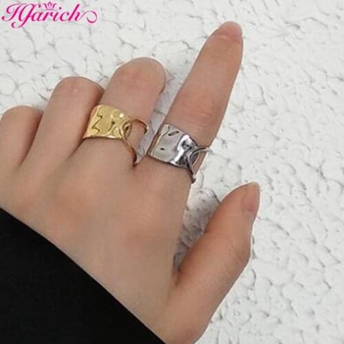 Bohemia Silver Color Irregular Resizable Rings For Women Girls Minimalist Knot Cross Open Ring Daily Club Party Jewelry