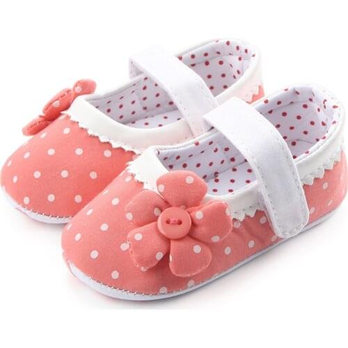 Flower Polka Dot Shoes Toddler Baby Kids Soft Anti-Slip Baby Walking Shoes Newborn Baby Girls Kid Prewalker Footwear NEW