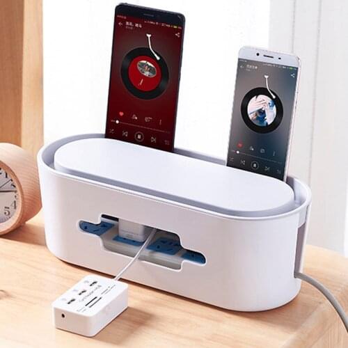 Home Office Storage Desk Storage Box Multi-functional Remote Control Case Wire Organizer Holder Data Line Socket Line Collection