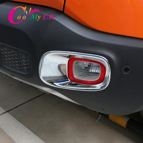 Color My Life Car Chrome Rear Fog Lights Protector Cover Back Fog Lamps Decoration Covers Trim Fit for Jeep Renegade 2015 - 2019