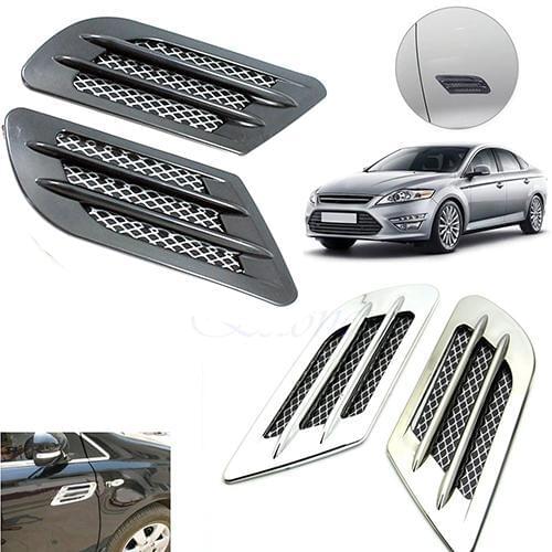 Car Side Air Flow Vent Hole Cover Fender Intake Grille Duct Decoration Sticker