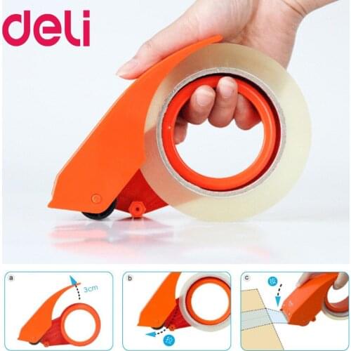 Deli 801 Tape Dispenser 48mm Width Packaging Cutting Machine Manual Sealing Device Tape Cutter Carton Sealer Tape Drop Shipping