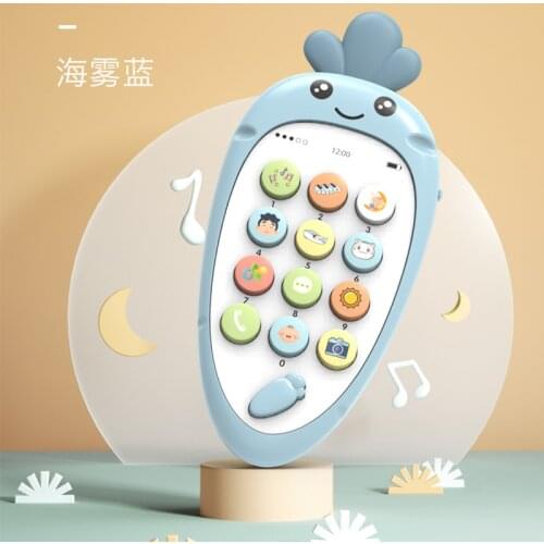 Children Simulation Mobile Phone Carrot Shape Electronic Toy English Music Phone Baby Education Toy NSV775