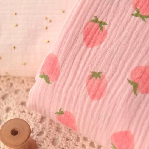 Strawberry Double Layer Cotton Fabric 100% Cotton Cloth For Dress Clothing childrens Skirt Material