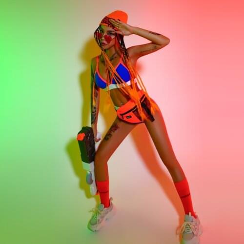 Ds Performance Costumes Female Nightclub Sexy Dj Costume Hip-Hop Street Dance Wear Pole Dance Clothes Festival Outfits DQS7099