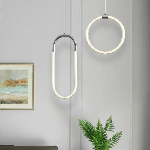 Chrome Plating Modern Led Chandeliers For Bedroom Bedside Study Hanging Lights Acrylic Restaurant Bar kitchen Chandeliers Lamp