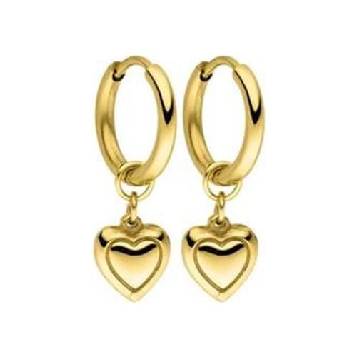Mavis Hare Cute HEART EARRINGS Stainless Steel love Heart Dangle Drop Earrings as Women Fashion Lady Best Gift
