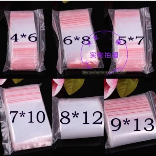Mini 5c Plasti Zip lock Jewelry Packaging Bag Gift Bag PE Zip top Bag Jewelry Packing Pouch with 4x6 5x7 6x6 7x10 8x12 x 9x13