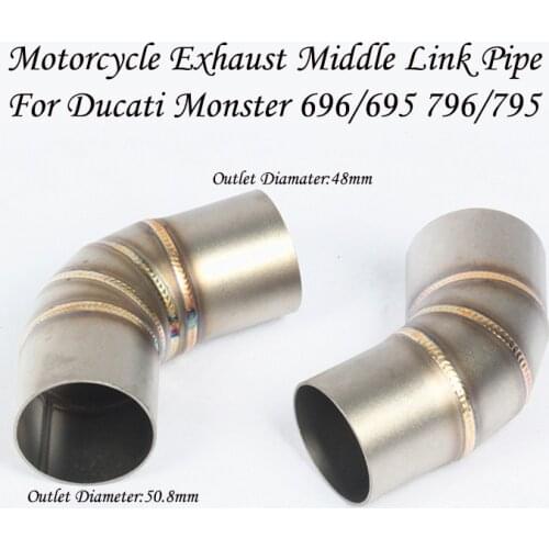 For Ducati Monster 696/695 796/795 Motorcycle Exhaust Modified Connecting Pipe Link Middle Pipe Stainless Steel Slip Mid Tubes